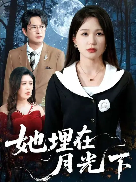 她埋在月光下